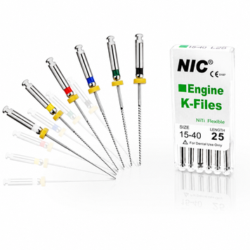 Nic Engine K File (машинні к-файли Нік) 25 мм 02 конусність №15-40 AA 2 01 04 15 B фото
