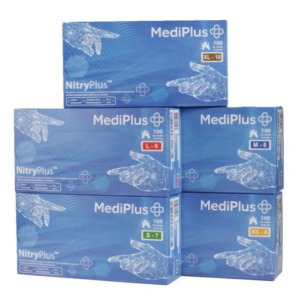 Рукавиці нітрилові MediPlus Nitryplus 100 шт M МРСМ фото