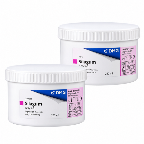 Silagum Putty Soft (Силагум Патті Софт) А-силікон для базових відбитків, 2 банки по 262 мл, DMG REF909019 фото