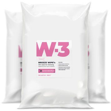 Серветки бактерицидні очищуючі безспиртові BREEZE WIPE&rsquo;s W3 (в пакеті) W-3 фото