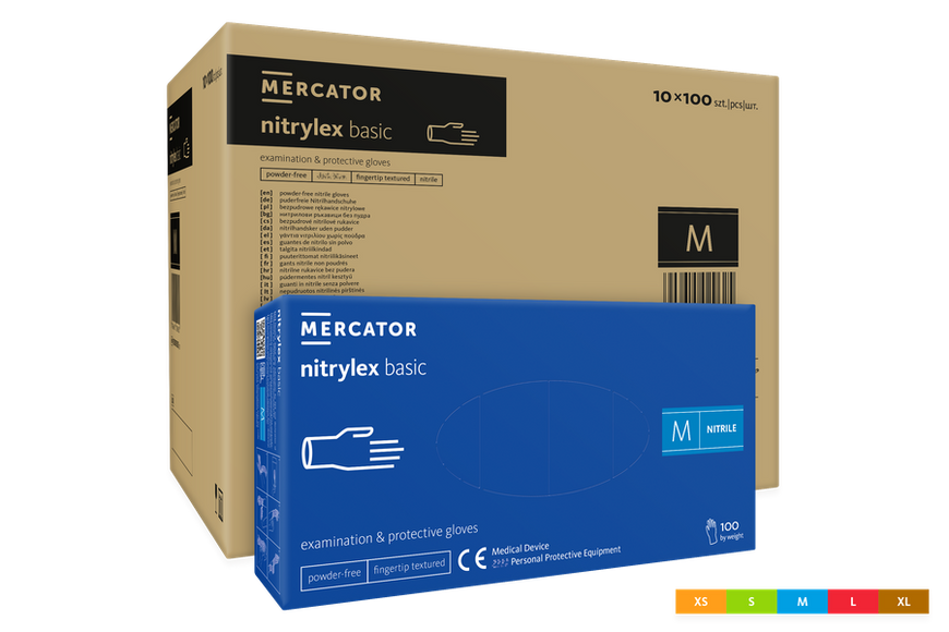 Nitrylex Basic (Нітрилекс Бейзік) нітрилові сині рукавички M RD30105003 фото