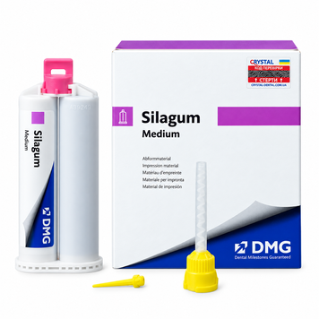 Silagum Medium (Силагум Медіум) Automix, А-силікон, відбитковий матеріал, 2 картриджі по 50 мл, DMG DMG50RR фото