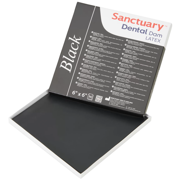 Хустки кофердаму Dental Dam Black латексний ЧОРНИЙ аромат м'яти 36шт неопудрений MEDIUM SV-6 фото