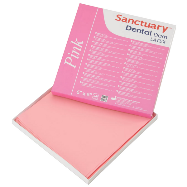 Хустки кофердаму Dental Dam Pink латексний РОЖЕВИЙ аромат м'яти 36шт неопудрений MEDIUM SV-8 фото