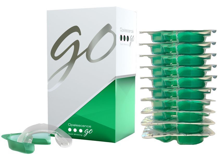 Opalescence Go 6% PF капи для домашнього відбілювання (Опалесценс Гоу 6%) Ultradent м'ята (набір 10 комплектів із пастою) 26662 фото