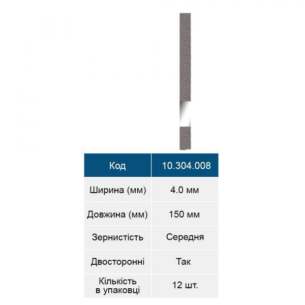 Штрипси металеві з оксидом алюмінію двосторонні 4.0 мм medium 12 шт 40624 фото